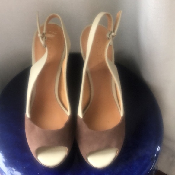Lamb Gwen Stephanie rock steady sling back peep toe platform neutral nude cream - Picture 5 of 14